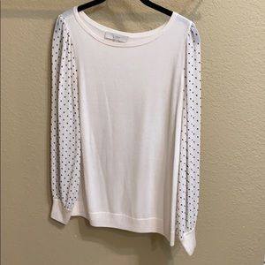 Loft Mixed Media Blouse Size M